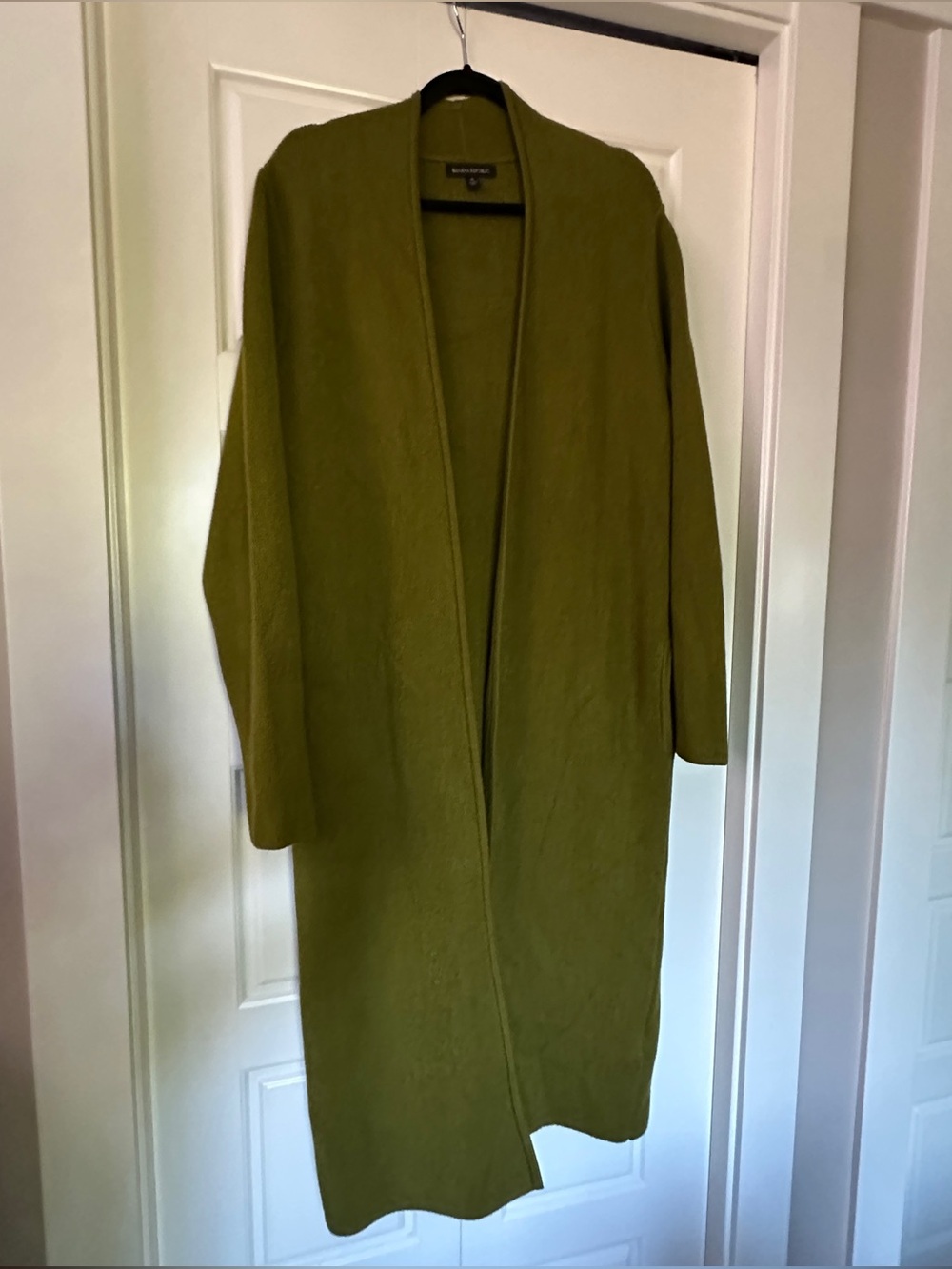 Banana Republic Olive Green Open-Front Long Cardigan